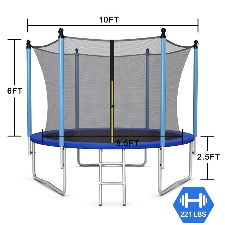 Outdoor Trampoline with Safety Closure Net-10 ft