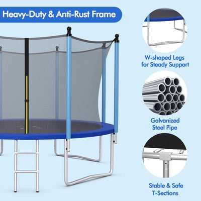 Outdoor Trampoline with Safety Closure Net-12 ft