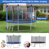 Outdoor Trampoline with Safety Closure Net-12 ft