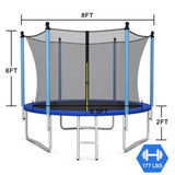 Outdoor Trampoline with Safety Closure Net-8 ft