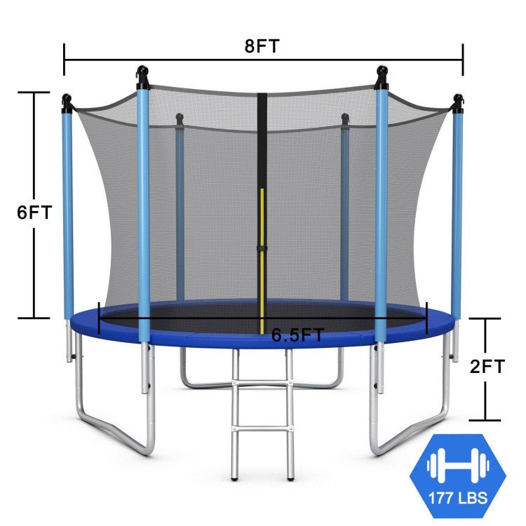 Outdoor Trampoline with Safety Closure Net-8 ft