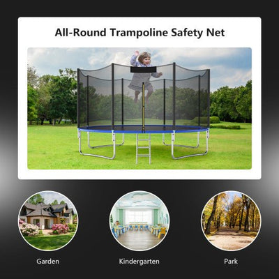 Trampoline Replacement Protection Enclosure Net with Zipper-14ft