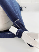 Play Tent Canopy Bed in Navy Blue and White Stripe Canvas