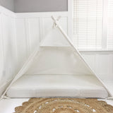 Play Tent Canopy Bed in White Cotton Canvas
