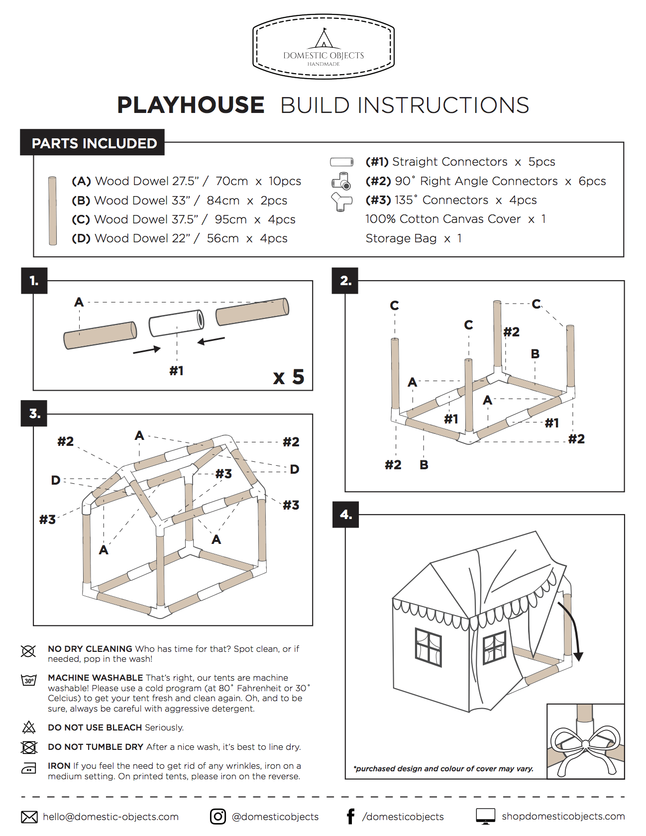 The Playhouse - Soft Cotton Canvas - Comes with Carry Bag