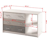 3-Drawer Chest/Shelf Grey White
