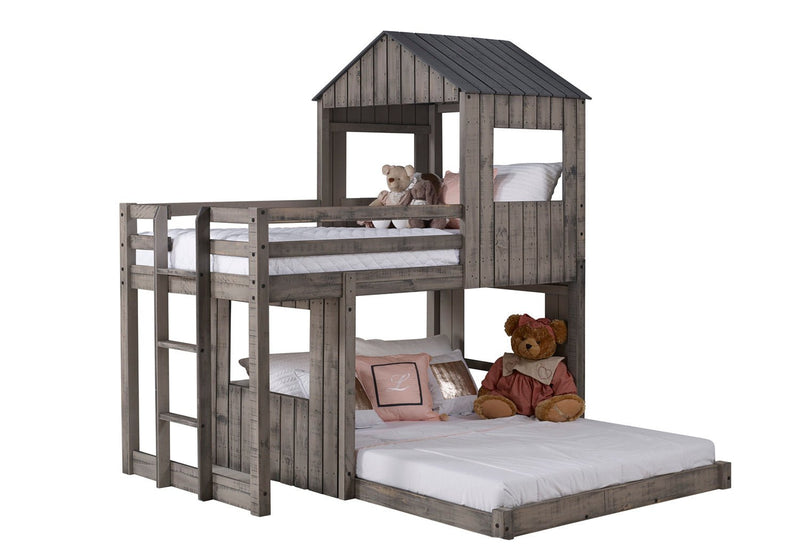 Campsite Loft Rustic Grey | Twin Over Full