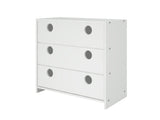 Donco Circles Low Loft 3 Drawer Chest #color_white
