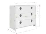 Donco Circles Low Loft 3 Drawer Chest #color_white