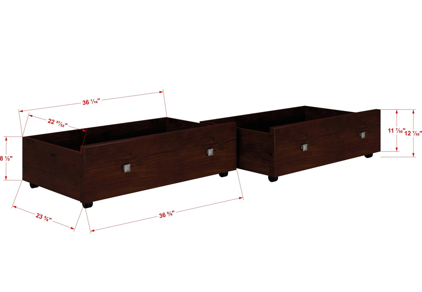 Donco Dual Underbed Drawers #color_Dark-Cappuccino
