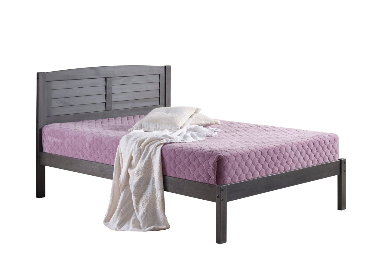 Donco Full Louver Bed #color_Antique-Grey
