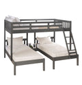 Full Over Double Twin Bed Loft Bunk In Dark Grey Finish