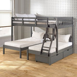 Donco Full Over Double Twin Bed Loft Bunk In #color_Dark-Grey