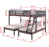 Donco Full Over Double Twin Bed Loft Bunk In #color_Dark-Grey