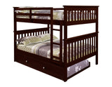 Full/Full Mission Bunk Bed In Dark Cappuccino Finish