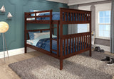 Full/Full Mission Bunk Bed In Dark Cappuccino Finish