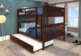 Full/Full Mission Bunk Bed In Dark Cappuccino Finish