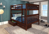 Full/Full Mission Bunk Bed In Dark Cappuccino Finish