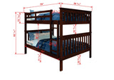 Full/Full Mission Bunk Bed In Dark Cappuccino Finish