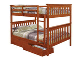 Donco Full/Full Mission Bunk Bed In #color_Light-Espresso