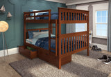 Donco Full/Full Mission Bunk Bed In #color_Light-Espresso
