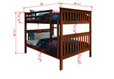 Donco Full/Full Mission Bunk Bed In #color_Light-Espresso