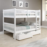 Full/Full Mission Bunk Bed White