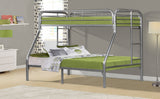 Glossy Steel Twin/Full Bunk Bed
