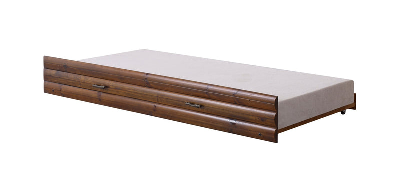 Log Cabin Trundle Rustic Walnut & Rustic Silver