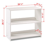 Donco Louver Low Loft Small Bookcase #color_White