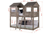 Donco T/T Tower Bunkbed Rustic #color_Dirty-White