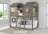 Donco T/T Tower Bunkbed Rustic #color_Dirty-White