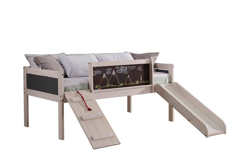 Twin Art Play Junior Low Loft White Wash Dark Grey