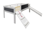 Twin Art Play Junior Low Loft White Wash Dark Grey