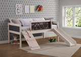 Twin Art Play Junior Low Loft White Wash Dark Grey