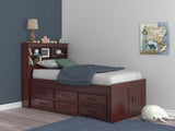 Donco Twin Bookcase #color_Merlot