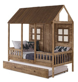 Donco Twin Front Porch Low Loft In #color_Rustic-Driftwood