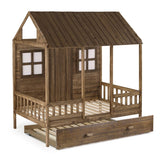 Donco Twin Front Porch Low Loft In #color_Rustic-Driftwood