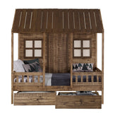 Donco Twin Front Porch Low Loft In #color_Rustic-Driftwood