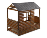 Twin Log Cabin Low Loft Rustic Walnut