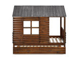 Twin Log Cabin Low Loft Rustic Walnut