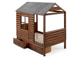 Twin Log Cabin Low Loft Rustic Walnut