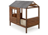 Twin Log Cabin Low Loft Rustic Walnut