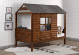 Twin Log Cabin Low Loft Rustic Walnut