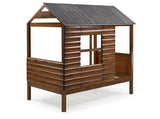 Twin Log Cabin Low Loft Rustic Walnut