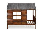 Twin Log Cabin Low Loft Rustic Walnut