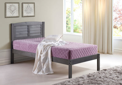 Donco Twin Louver Bed #color_Antique-Grey