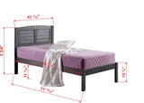 Donco Twin Louver Bed #color_Antique-Grey