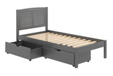 Donco Twin Louver Bed #color_Antique-Grey
