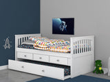 Twin Mission Rake Bed in White